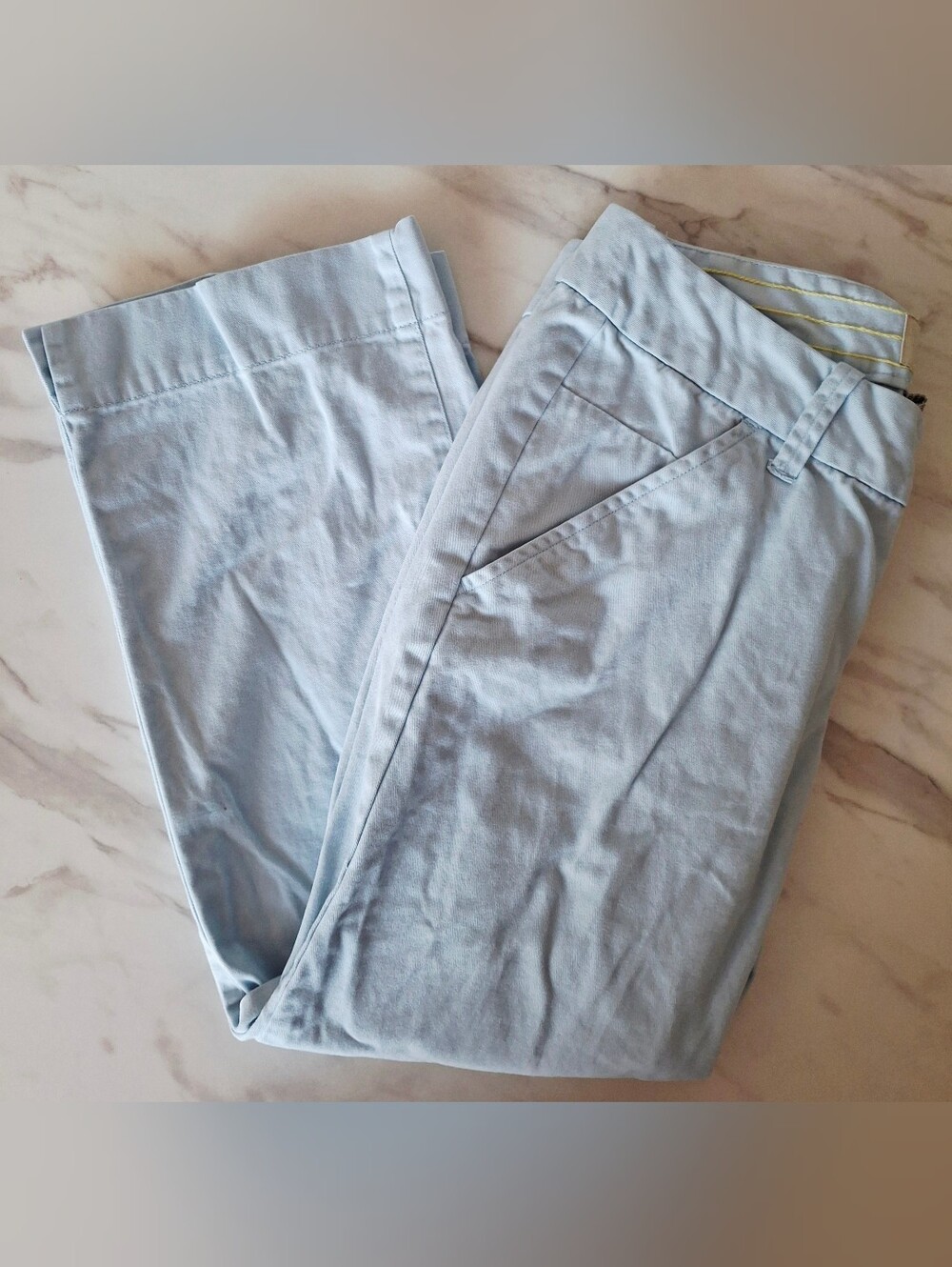 Vintage Y2K Jacob Baby Blue Cotton Cropped Pants (7/8)